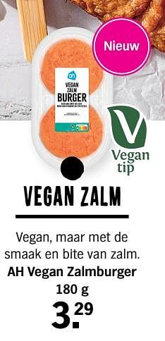 Promoties Ah vegan zalmburger - Huismerk - Albert Heijn - Geldig van 15/05/2022 tot 22/05/2022 bij Albert Heijn