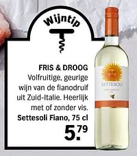 Settesoli fiano-Witte wijnen