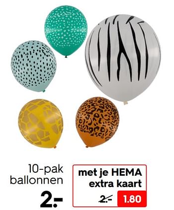 Promoties 10-pak ballonnen - Huismerk - Hema - Geldig van 16/05/2022 tot 22/05/2022 bij Hema