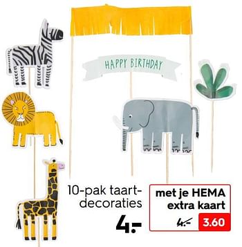 Promoties 10-pak taart- decoraties - Huismerk - Hema - Geldig van 16/05/2022 tot 22/05/2022 bij Hema
