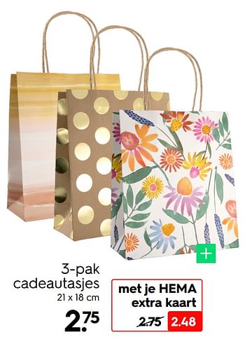Promoties 3-pak cadeautasjes - Huismerk - Hema - Geldig van 16/05/2022 tot 22/05/2022 bij Hema