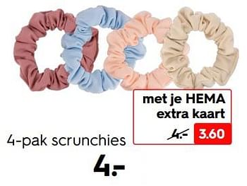 Promoties 4-pak scrunchies - Huismerk - Hema - Geldig van 16/05/2022 tot 22/05/2022 bij Hema