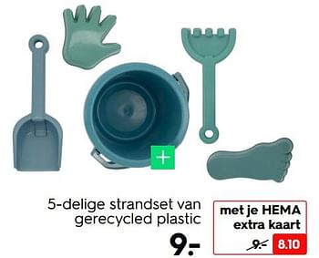 Promoties 5-delige strandset van gerecycled plastic - Huismerk - Hema - Geldig van 16/05/2022 tot 22/05/2022 bij Hema
