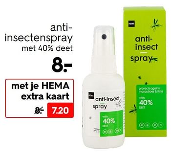 Promoties Antiinsectenspray - Huismerk - Hema - Geldig van 16/05/2022 tot 22/05/2022 bij Hema