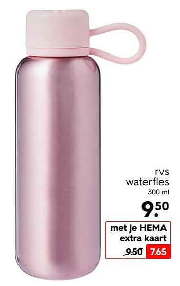 Promoties Rvs waterfles - Huismerk - Hema - Geldig van 16/05/2022 tot 22/05/2022 bij Hema