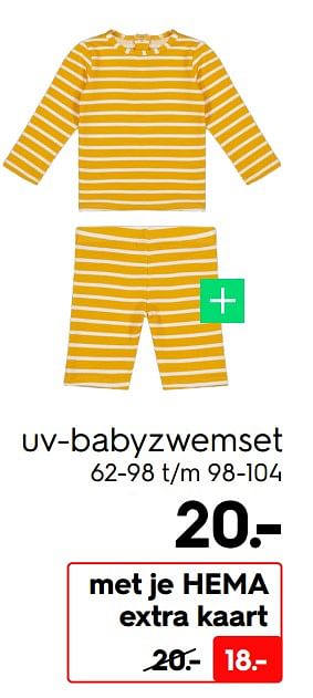 Promotions Uv-babyzwemset - Produit maison - Hema - Valide de 16/05/2022 à 22/05/2022 chez Hema