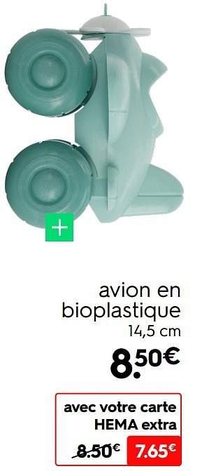 Promotions Avion en bioplastique - Produit maison - Hema - Valide de 16/05/2022 à 22/05/2022 chez Hema