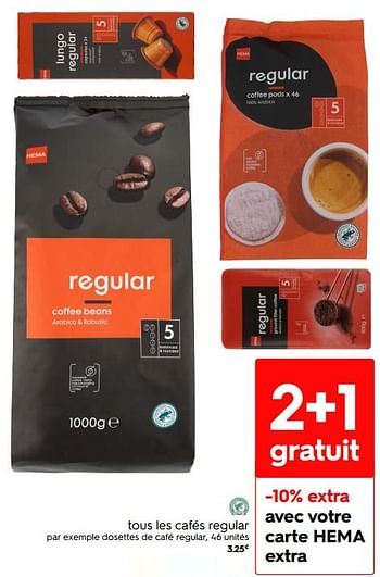 Promotions Dosettes de café regular - Produit maison - Hema - Valide de 16/05/2022 à 22/05/2022 chez Hema