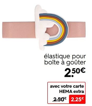 Promotions Élastique pour boîte à goûter - Produit maison - Hema - Valide de 16/05/2022 à 22/05/2022 chez Hema
