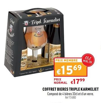 Promoties Coffret bieres triple karmeliet - TRipel Karmeliet - Geldig van 18/05/2022 tot 22/05/2022 bij Trafic