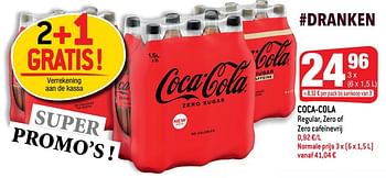 Promoties Coca-cola regular zero of zero cafeïnevrij - Coca Cola - Geldig van 18/05/2022 tot 24/05/2022 bij Smatch