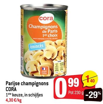 Promoties Parijse champignons cora - Huismerk - Smatch - Geldig van 18/05/2022 tot 24/05/2022 bij Smatch