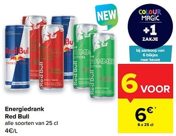 Promoties Energiedrank red bull - Red Bull - Geldig van 18/05/2022 tot 30/05/2022 bij Carrefour