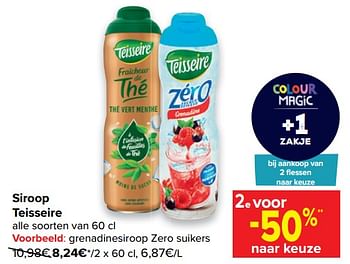 Promoties Grenadinesiroop zero suikers - Teisseire - Geldig van 18/05/2022 tot 30/05/2022 bij Carrefour