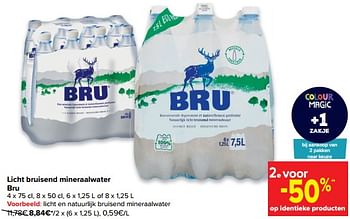 Promoties Licht en natuurlijk bruisend mineraalwater - Bru - Geldig van 18/05/2022 tot 30/05/2022 bij Carrefour