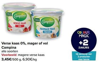 Promoties Magere verse kaas - Campina - Geldig van 18/05/2022 tot 30/05/2022 bij Carrefour