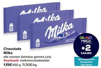Promoties Melkchocoladetablet - Milka - Geldig van 18/05/2022 tot 30/05/2022 bij Carrefour