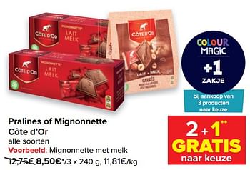Promotions Mignonnette met melk - Cote D'Or - Valide de 18/05/2022 à 30/05/2022 chez Carrefour