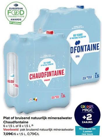 Promotions Pak bruisend natuurlijk mineraalwater - Chaudfontaine - Valide de 18/05/2022 à 30/05/2022 chez Carrefour