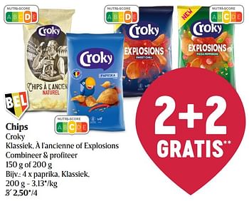Promoties Chips croky paprika klassiek - Croky - Geldig van 19/05/2022 tot 25/05/2022 bij Delhaize