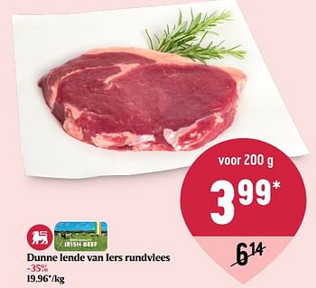 Promoties Dunne lende van iers rundvlees - Huismerk - Delhaize - Geldig van 19/05/2022 tot 25/05/2022 bij Delhaize
