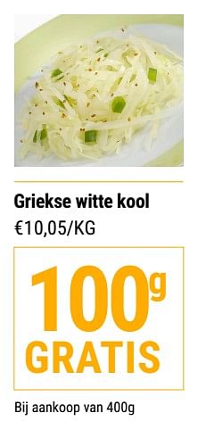 Promotions Griekse witte kool - Produit maison - Budgetslager - Valide de 18/05/2022 à 24/05/2022 chez Budgetslager