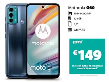 Promoties Motorola g60 - Motorola - Geldig van 16/05/2022 tot 20/06/2022 bij Base