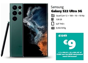 Promotions Samsung galaxy s22 ultra 5g - Samsung - Valide de 16/05/2022 à 20/06/2022 chez Base