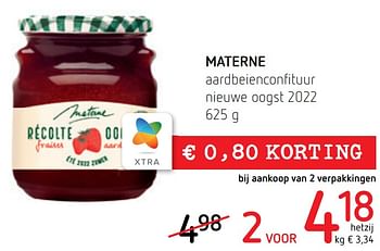 Promotions Materne aardbeienconfituur - Materne - Valide de 19/05/2022 à 01/06/2022 chez Spar (Colruytgroup)