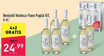 Promotions Bonicelli verdeca-fiano puglia igt - Vins blancs - Valide de 27/05/2022 à 03/06/2022 chez Aldi