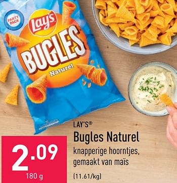 Promoties Bugles naturel - Lay's - Geldig van 27/05/2022 tot 03/06/2022 bij Aldi