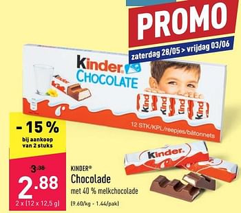 Promoties Chocolade - Kinder - Geldig van 23/05/2022 tot 03/06/2022 bij Aldi