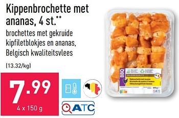 Promoties Kippenbrochette met ananas - Huismerk - Aldi - Geldig van 23/05/2022 tot 03/06/2022 bij Aldi
