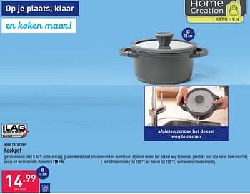 Promoties Kookpot 18 cm - HOME CREATION - Geldig van 25/05/2022 tot 03/06/2022 bij Aldi