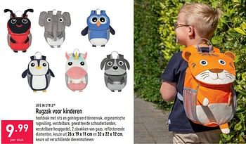 Promoties Rugzak voor kinderen - Life in Style - Geldig van 25/05/2022 tot 03/06/2022 bij Aldi