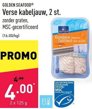 Promoties Verse kabeljauw - Golden Seafood - Geldig van 23/05/2022 tot 03/06/2022 bij Aldi