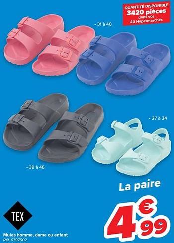 Chaussons garçon bleu T31 TEX : la paire de pantoufles à Prix Carrefour