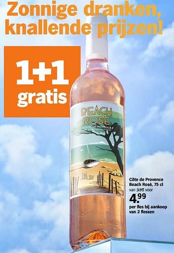 Promotions Côte de provence beach rosé - Vins rosé - Valide de 15/05/2022 à 03/06/2022 chez Albert Heijn