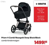 Cybex priam 4 combi rosegold deep black-black combi-kinderwagen-Cybex
