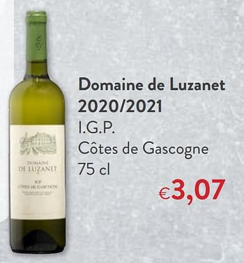 Promotions Domaine de luzanet 2020-2021 i.g.p. côtes de gascogne - Vins blancs - Valide de 18/05/2022 à 31/05/2022 chez OKay