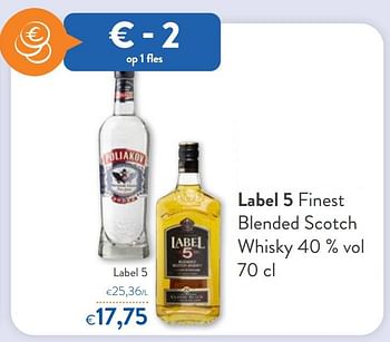 Promoties Label 5 finest blended scotch whisky - Label 5 - Geldig van 18/05/2022 tot 31/05/2022 bij OKay