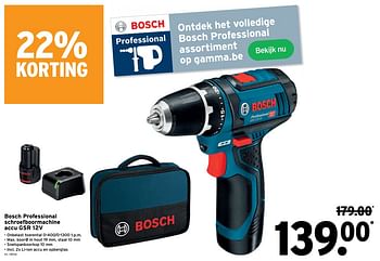 Promoties Bosch professional schroefboormachine accu gsr 12v - Bosch - Geldig van 18/05/2022 tot 28/06/2022 bij Gamma