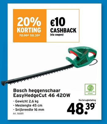 Dollar been impuls Bosch Bosch heggenschaar easyhedgecut 46 420w - Promotie bij Gamma