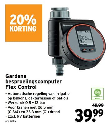 Promoties Gardena besproeiingscomputer flex control - Gardena - Geldig van 18/05/2022 tot 28/06/2022 bij Gamma