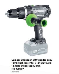 Lux accuklopboor 20v zonder accu-Lux Tools