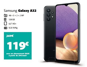 Promotions Samsung galaxy a32 - Samsung - Valide de 16/05/2022 à 20/06/2022 chez Base
