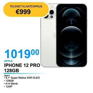 Promotions Apple iphone 12 pro 128gb - Apple - Valide de 18/05/2022 à 31/05/2022 chez Auva