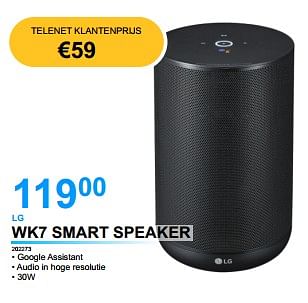 Promoties Lg wk7 smart speaker - LG - Geldig van 18/05/2022 tot 31/05/2022 bij Auva