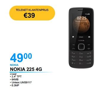 Promoties Nokia 225 4g - Nokia - Geldig van 18/05/2022 tot 31/05/2022 bij VCD
