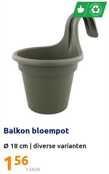 Promoties Balkon bloempot - Huismerk - Action - Geldig van 18/05/2022 tot 24/05/2022 bij Action